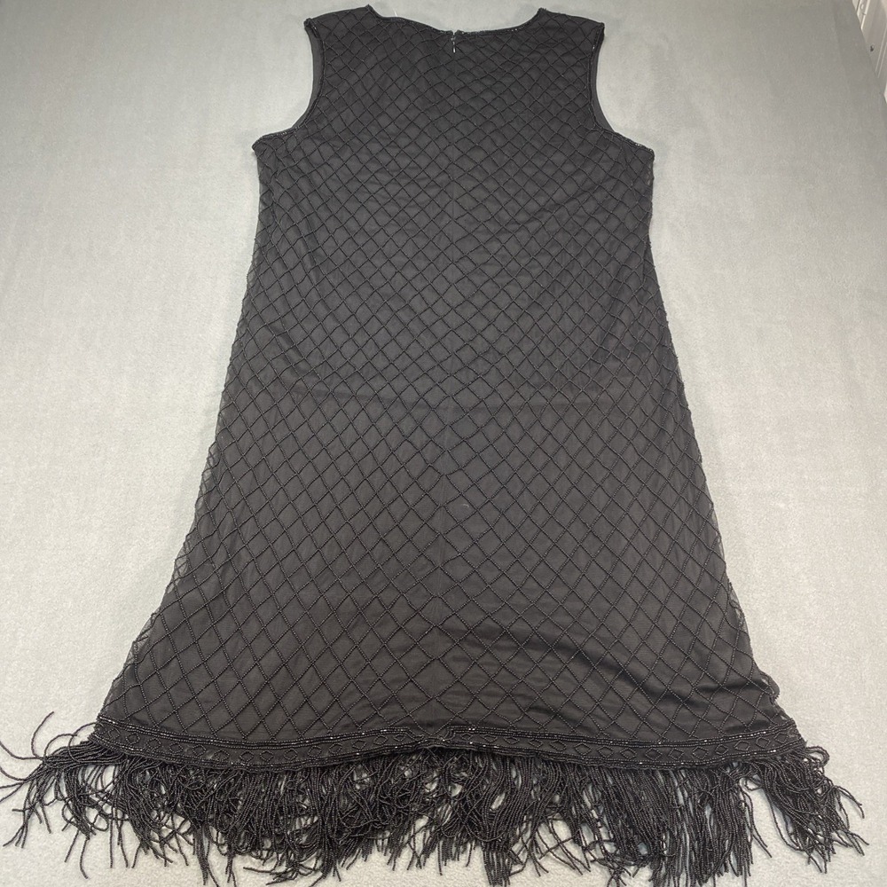 Lauren Ralph Lauren Black‎ Label Flapper Black Dress Beaded 16 Fringe Hem NWT - Picture 9 of 9